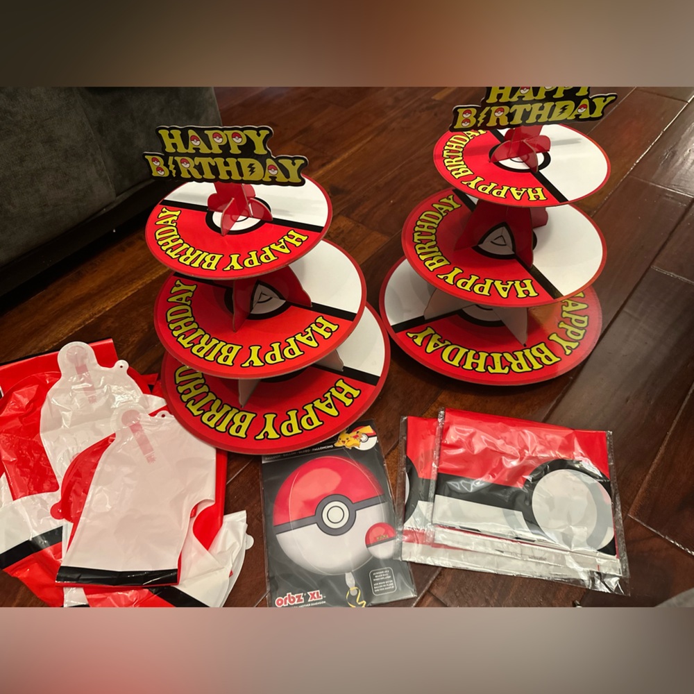 Pokemon Party Decorations - Red, Black, and Yellow